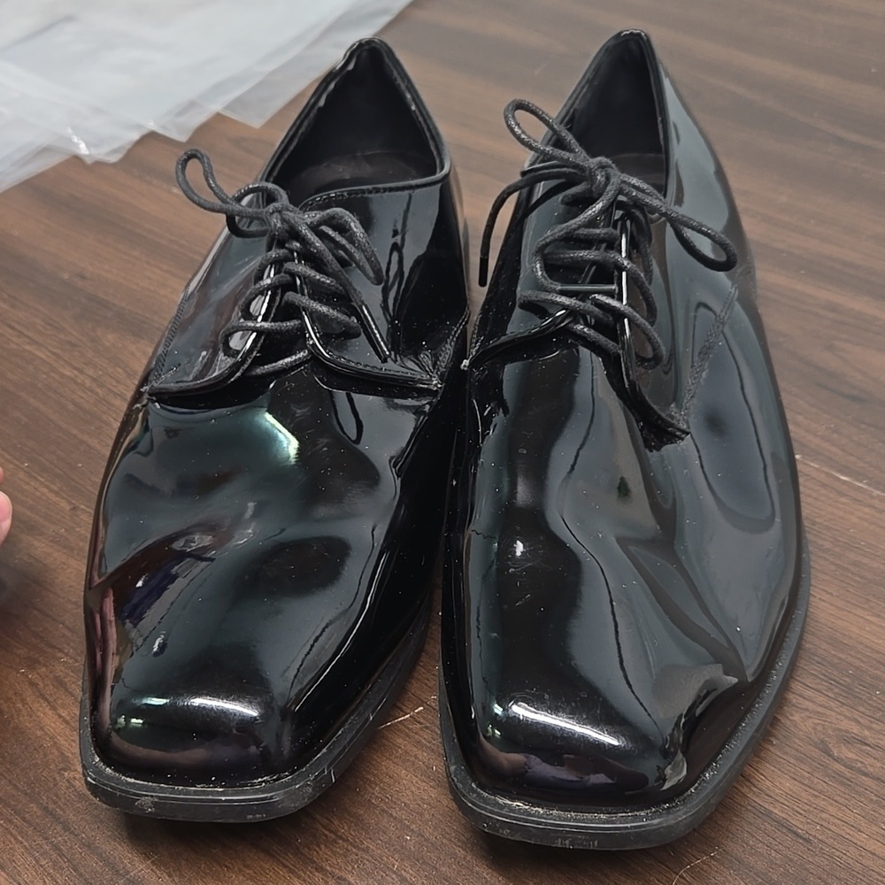Joseph Abboud Black Patent Faux Leather Dress Shoes